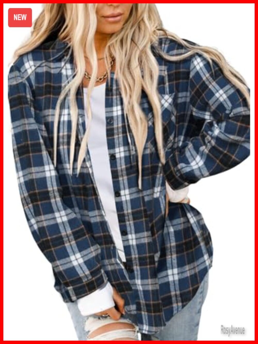 Womens Buffalo Plaid Flannel Shirt Button Down Roll Up Long Sleeve Tunic Top